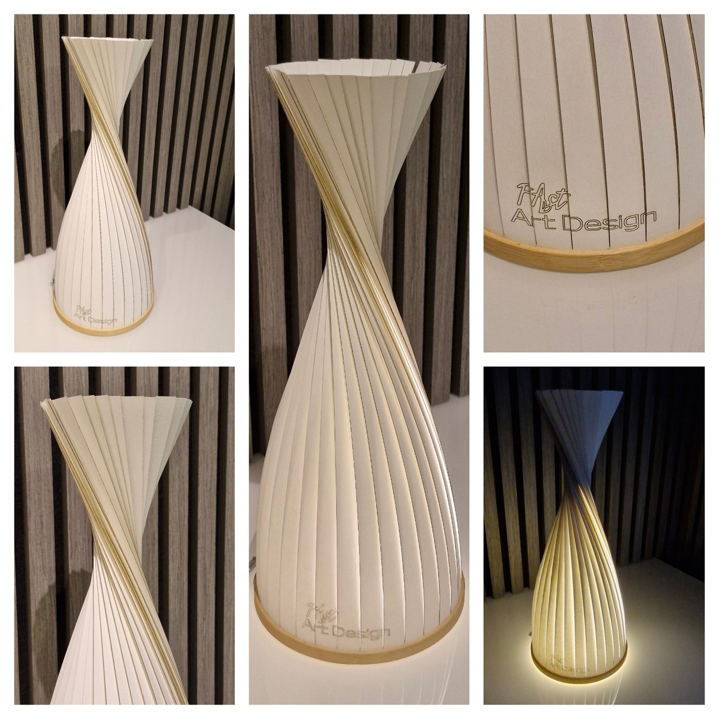 Design Lampe L mit Lochmuster, Design-Struktur-Papier "weiß" / 15,5cm