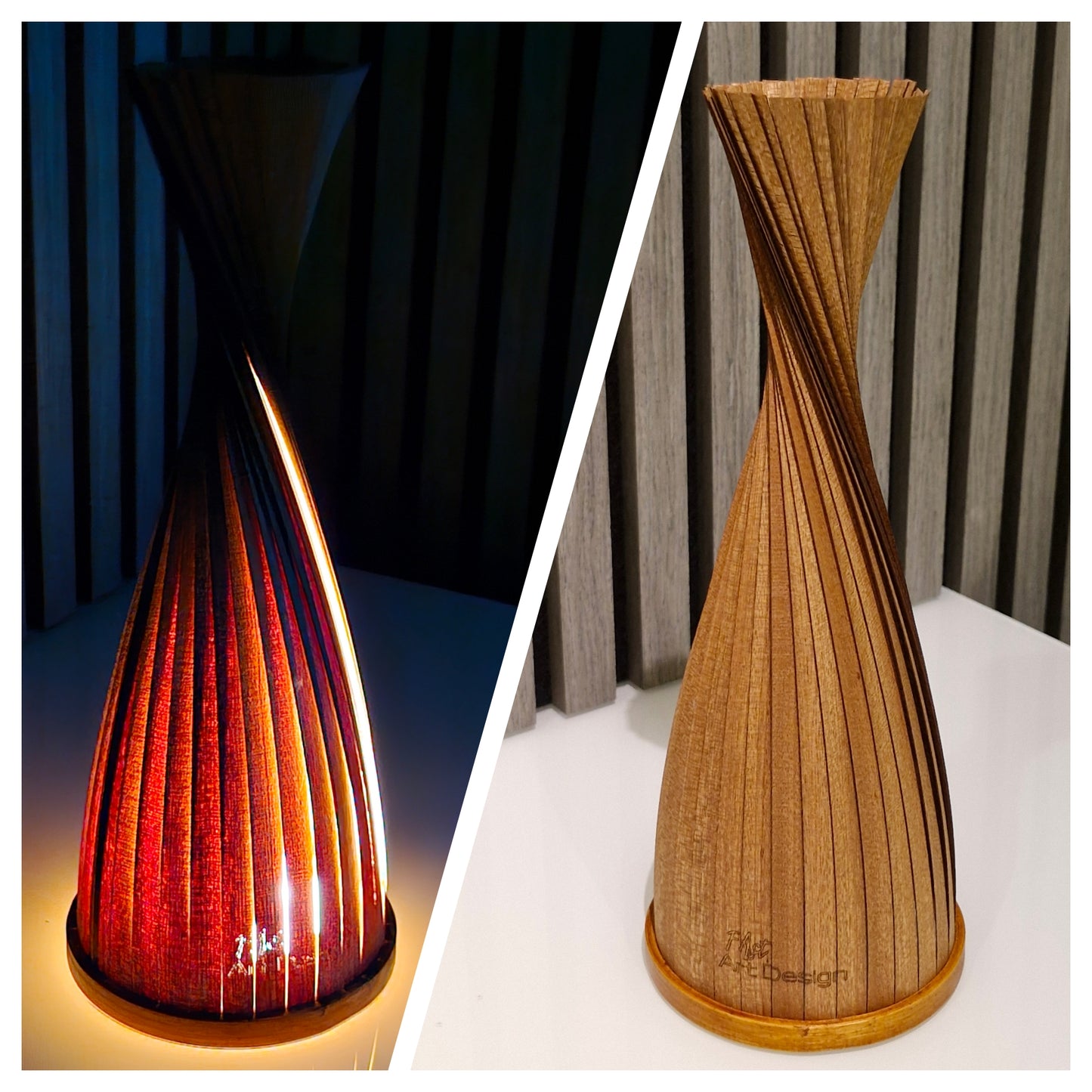 Design Lampe XS, aus Mahagoni, Echtholz