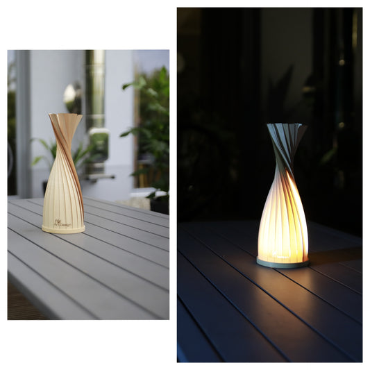 Design Lampe XS, Echt - Holz - Furnier, Ahorn schlicht